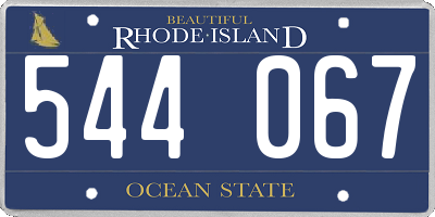 RI license plate 544067