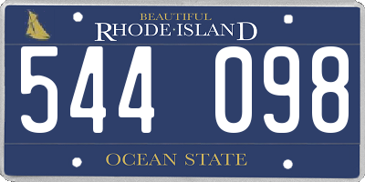 RI license plate 544098