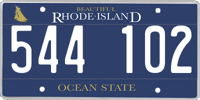 RI license plate 544102