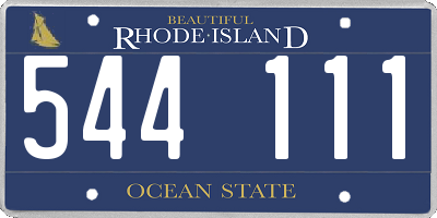 RI license plate 544111