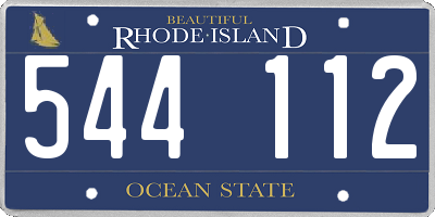 RI license plate 544112