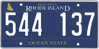 RI license plate 544137