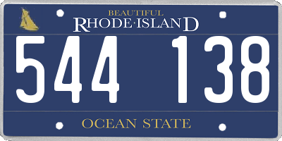 RI license plate 544138