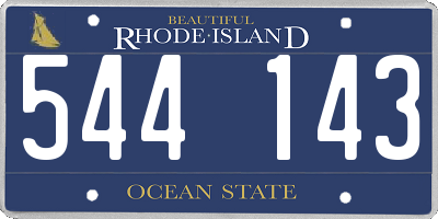 RI license plate 544143