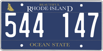 RI license plate 544147
