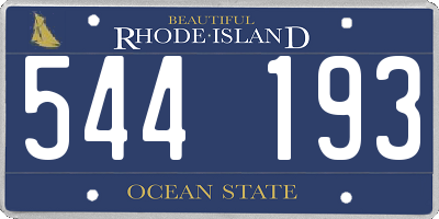 RI license plate 544193