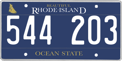 RI license plate 544203