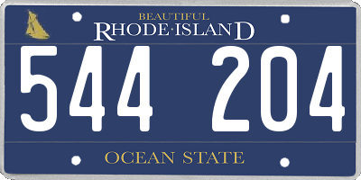 RI license plate 544204