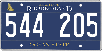 RI license plate 544205