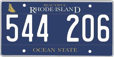 RI license plate 544206