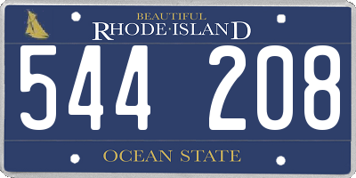 RI license plate 544208