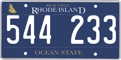 RI license plate 544233