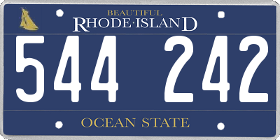 RI license plate 544242
