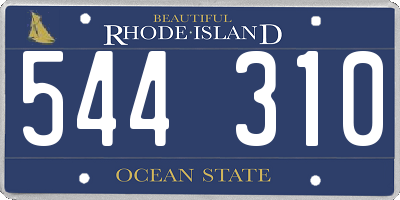 RI license plate 544310