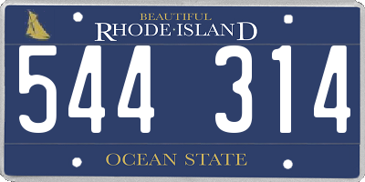 RI license plate 544314