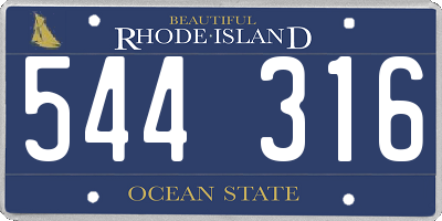 RI license plate 544316