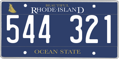 RI license plate 544321