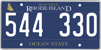 RI license plate 544330