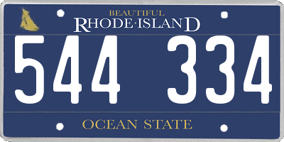RI license plate 544334
