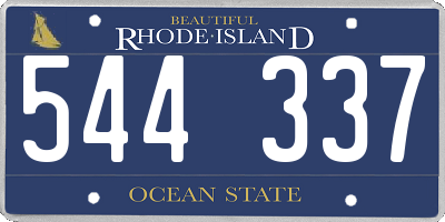 RI license plate 544337