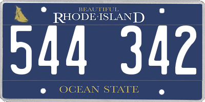 RI license plate 544342