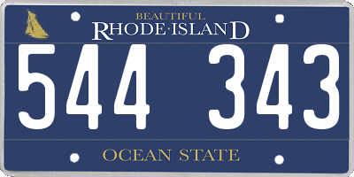 RI license plate 544343