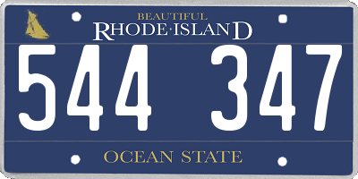 RI license plate 544347