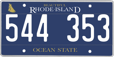 RI license plate 544353