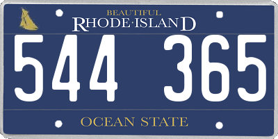 RI license plate 544365