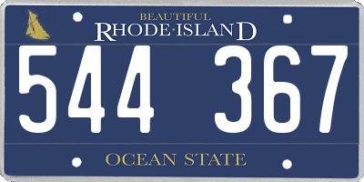 RI license plate 544367