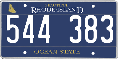 RI license plate 544383