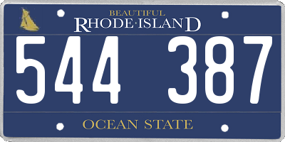 RI license plate 544387