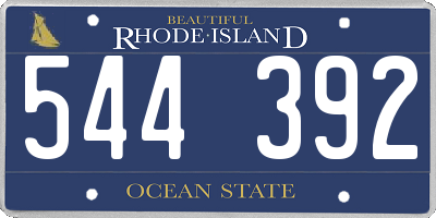 RI license plate 544392