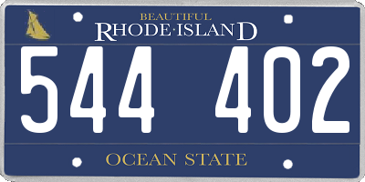 RI license plate 544402