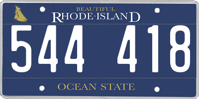 RI license plate 544418