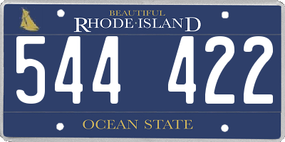 RI license plate 544422