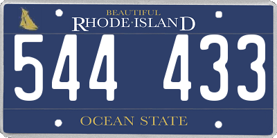 RI license plate 544433
