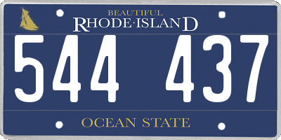 RI license plate 544437