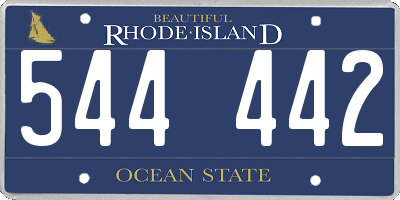RI license plate 544442