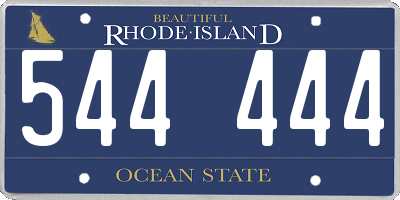 RI license plate 544444