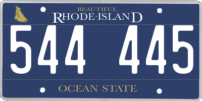 RI license plate 544445
