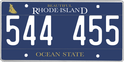 RI license plate 544455