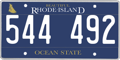 RI license plate 544492