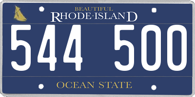 RI license plate 544500