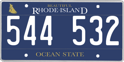 RI license plate 544532