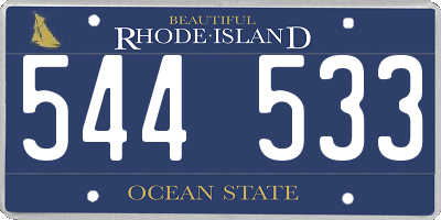 RI license plate 544533