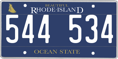 RI license plate 544534