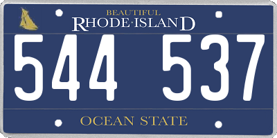 RI license plate 544537