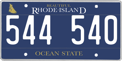 RI license plate 544540