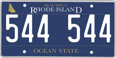 RI license plate 544544